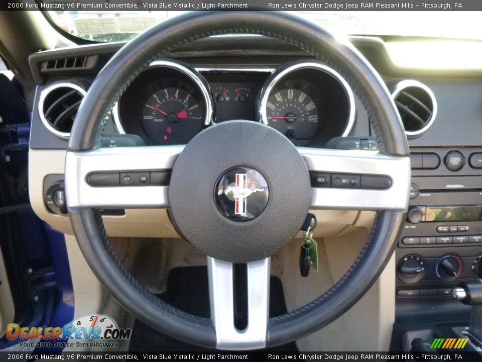 2006 Ford Mustang V6 Premium Convertible Vista Blue Metallic / Light Parchment Photo #16