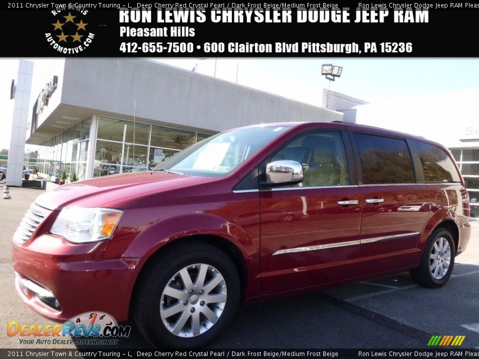 2011 Chrysler Town & Country Touring - L Deep Cherry Red Crystal Pearl / Dark Frost Beige/Medium Frost Beige Photo #1