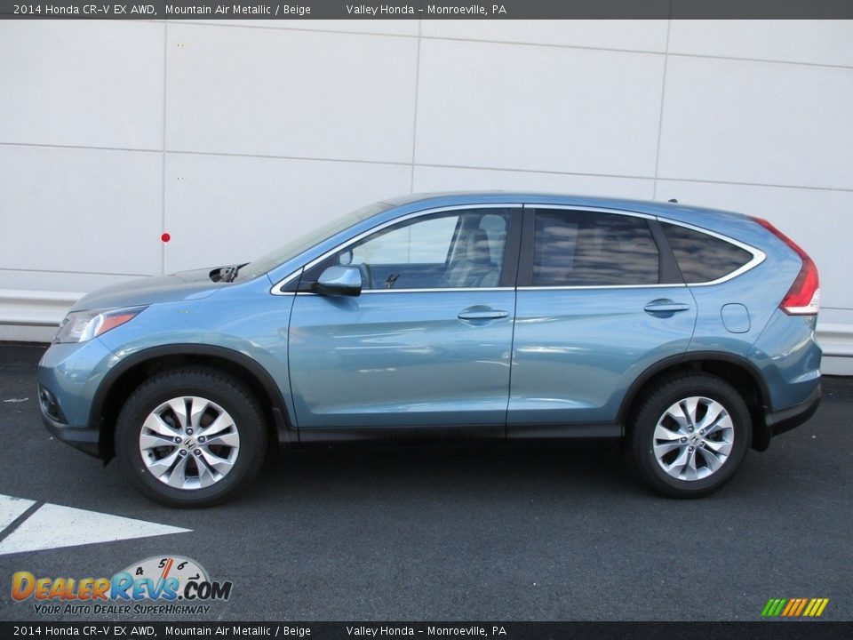 2014 Honda CR-V EX AWD Mountain Air Metallic / Beige Photo #2