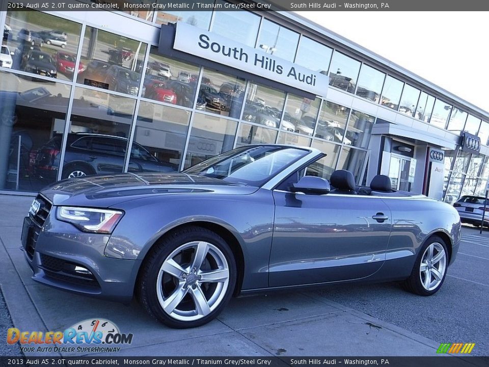 2013 Audi A5 2.0T quattro Cabriolet Monsoon Gray Metallic / Titanium Grey/Steel Grey Photo #1