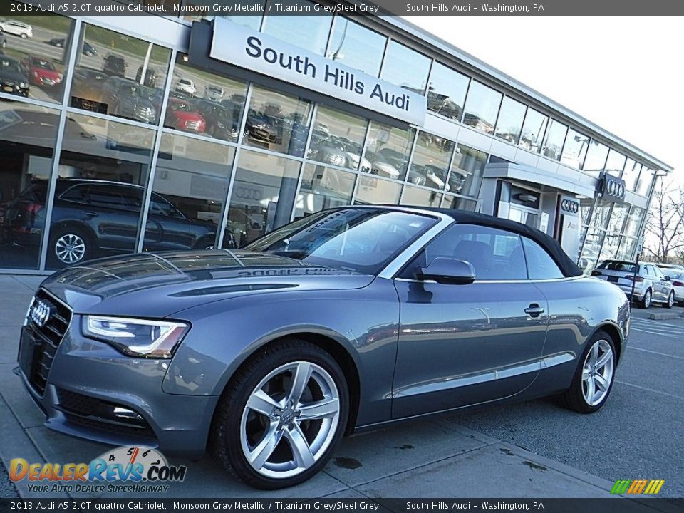 2013 Audi A5 2.0T quattro Cabriolet Monsoon Gray Metallic / Titanium Grey/Steel Grey Photo #2