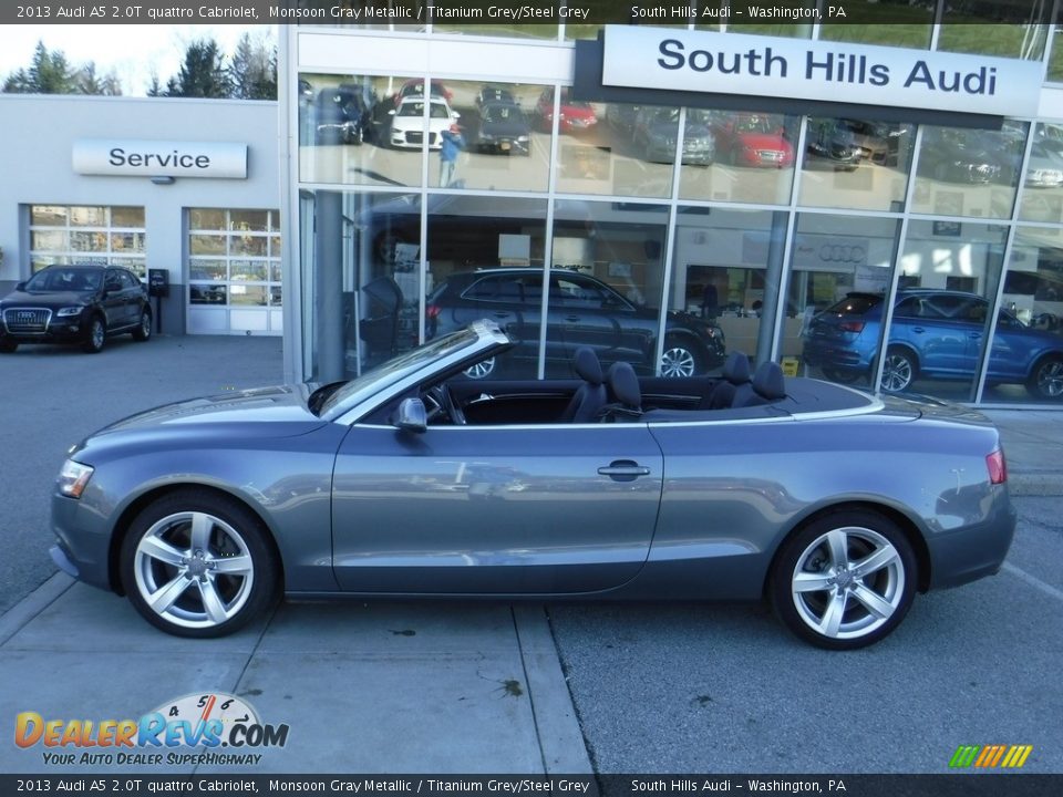2013 Audi A5 2.0T quattro Cabriolet Monsoon Gray Metallic / Titanium Grey/Steel Grey Photo #5