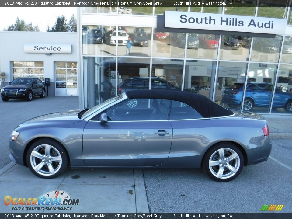 2013 Audi A5 2.0T quattro Cabriolet Monsoon Gray Metallic / Titanium Grey/Steel Grey Photo #6
