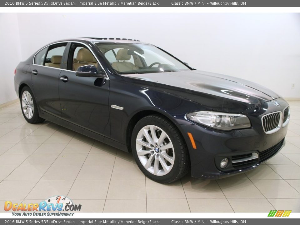2016 BMW 5 Series 535i xDrive Sedan Imperial Blue Metallic / Venetian Beige/Black Photo #1