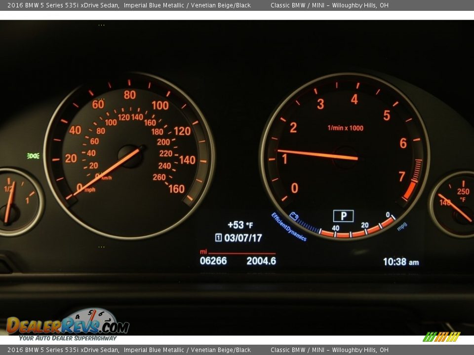 2016 BMW 5 Series 535i xDrive Sedan Imperial Blue Metallic / Venetian Beige/Black Photo #11