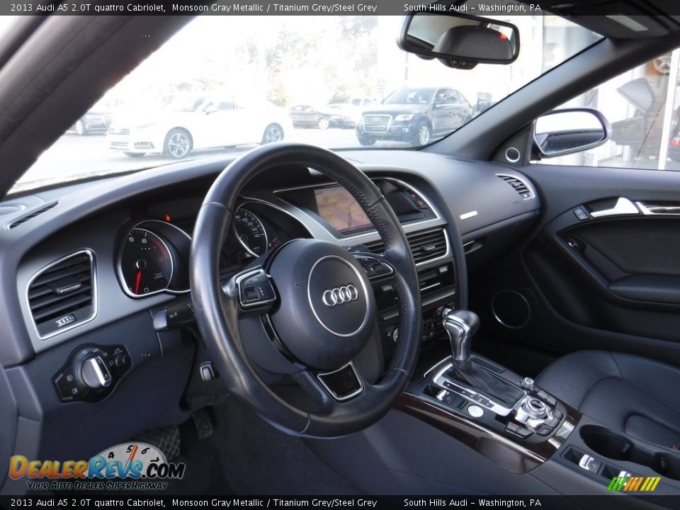 2013 Audi A5 2.0T quattro Cabriolet Monsoon Gray Metallic / Titanium Grey/Steel Grey Photo #23