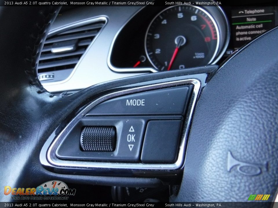 2013 Audi A5 2.0T quattro Cabriolet Monsoon Gray Metallic / Titanium Grey/Steel Grey Photo #33