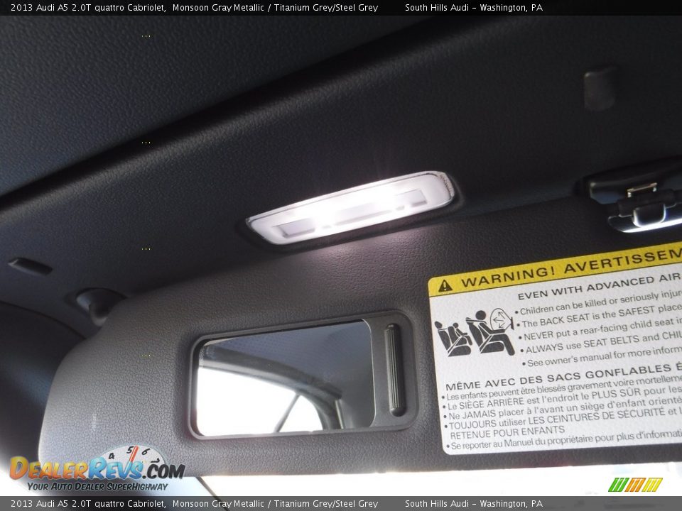 2013 Audi A5 2.0T quattro Cabriolet Monsoon Gray Metallic / Titanium Grey/Steel Grey Photo #34