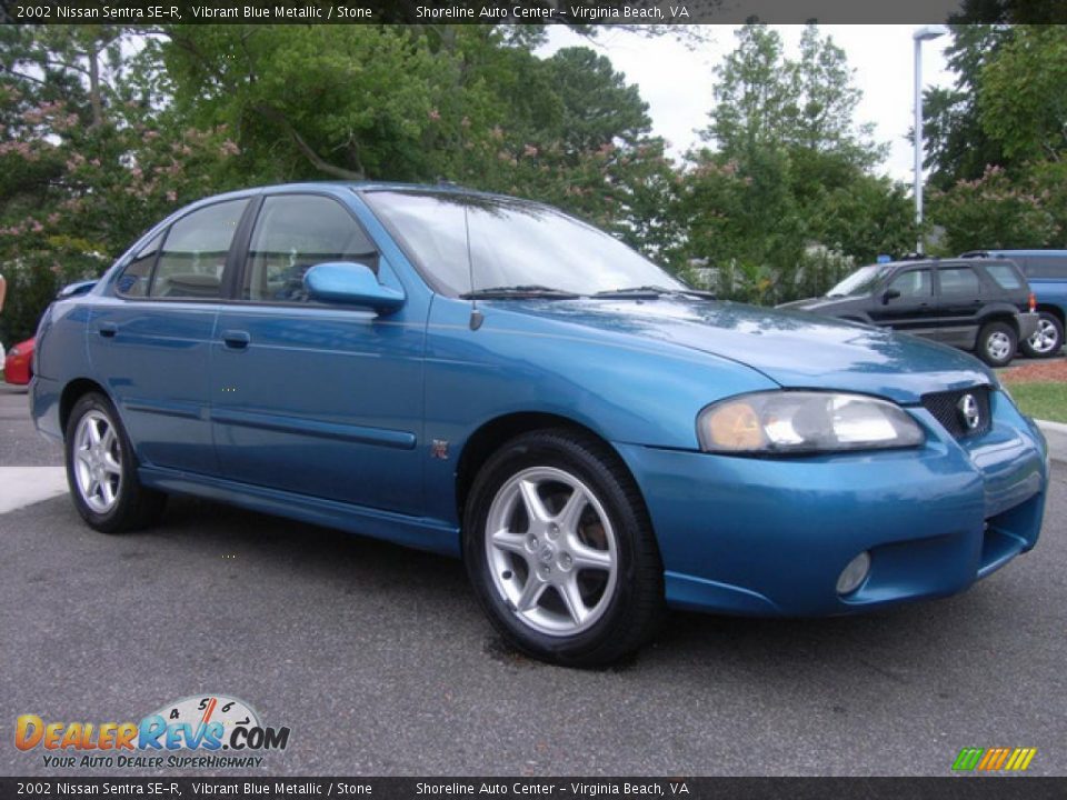 2002 Nissan Sentra SE-R Vibrant Blue Metallic / Stone Photo #2