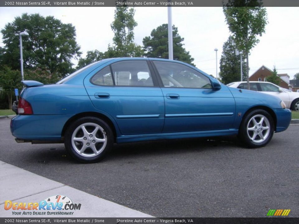 2002 Nissan Sentra SE-R Vibrant Blue Metallic / Stone Photo #3