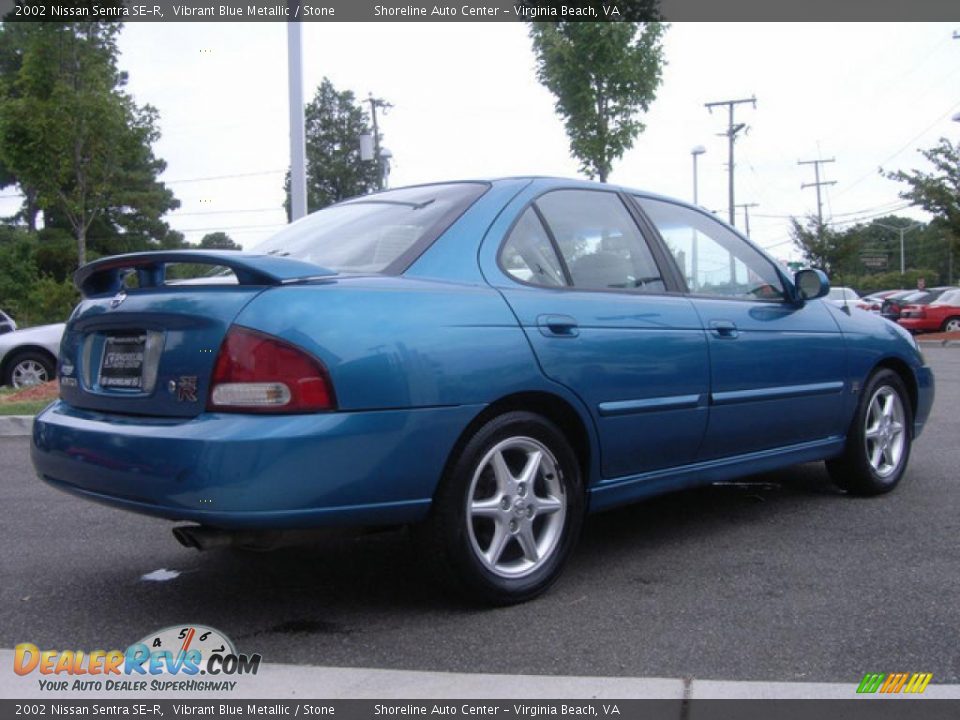 2002 Nissan Sentra SE-R Vibrant Blue Metallic / Stone Photo #4