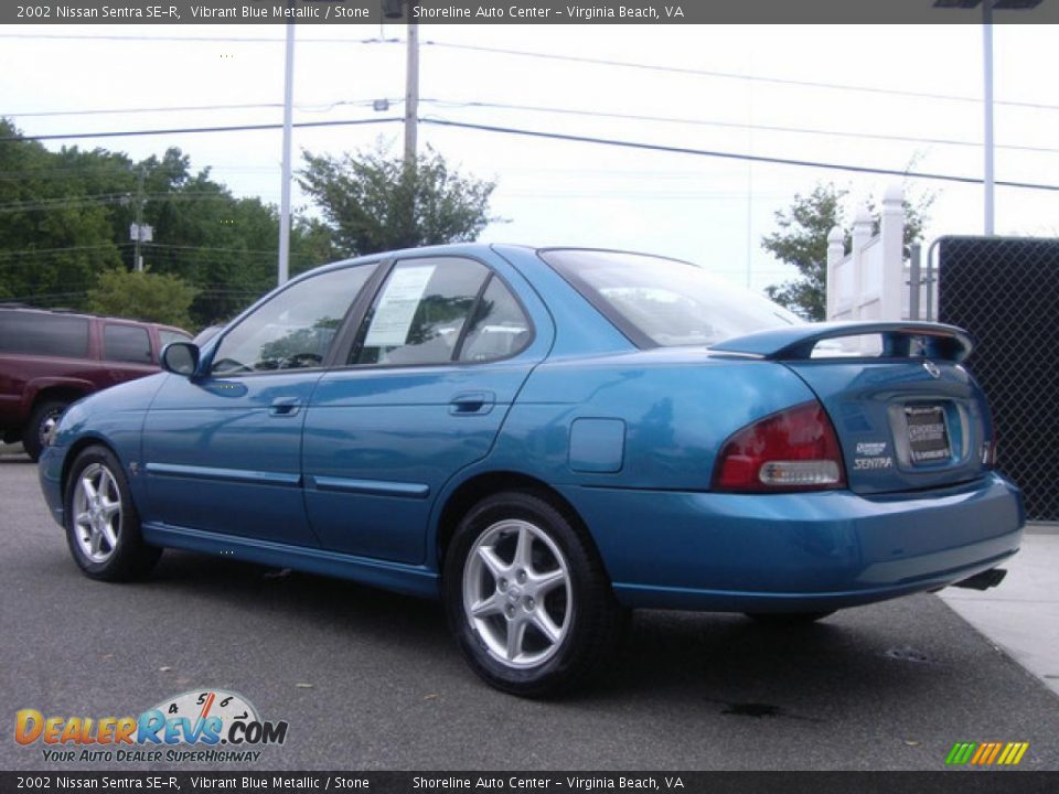 2002 Nissan Sentra SE-R Vibrant Blue Metallic / Stone Photo #6