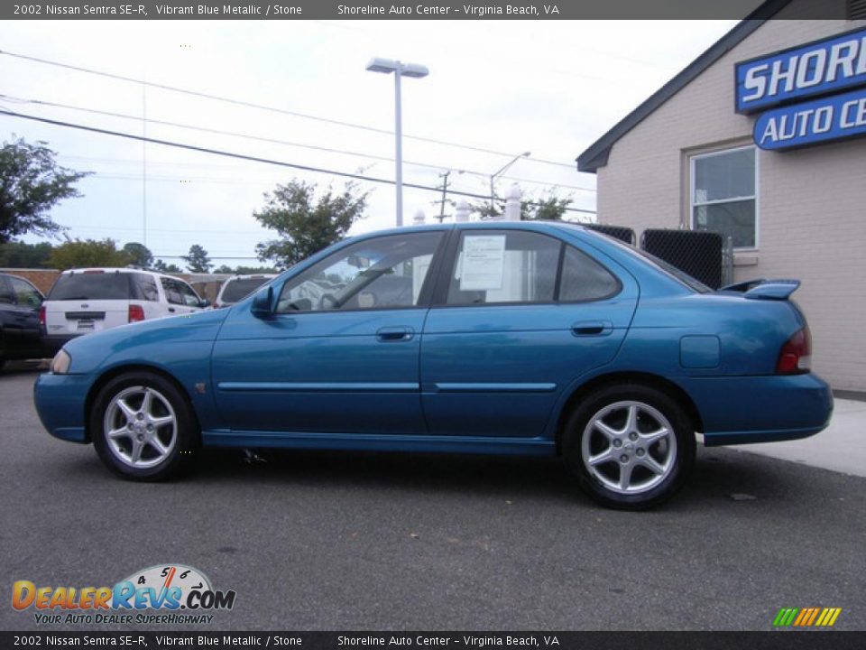 2002 Nissan Sentra SE-R Vibrant Blue Metallic / Stone Photo #7