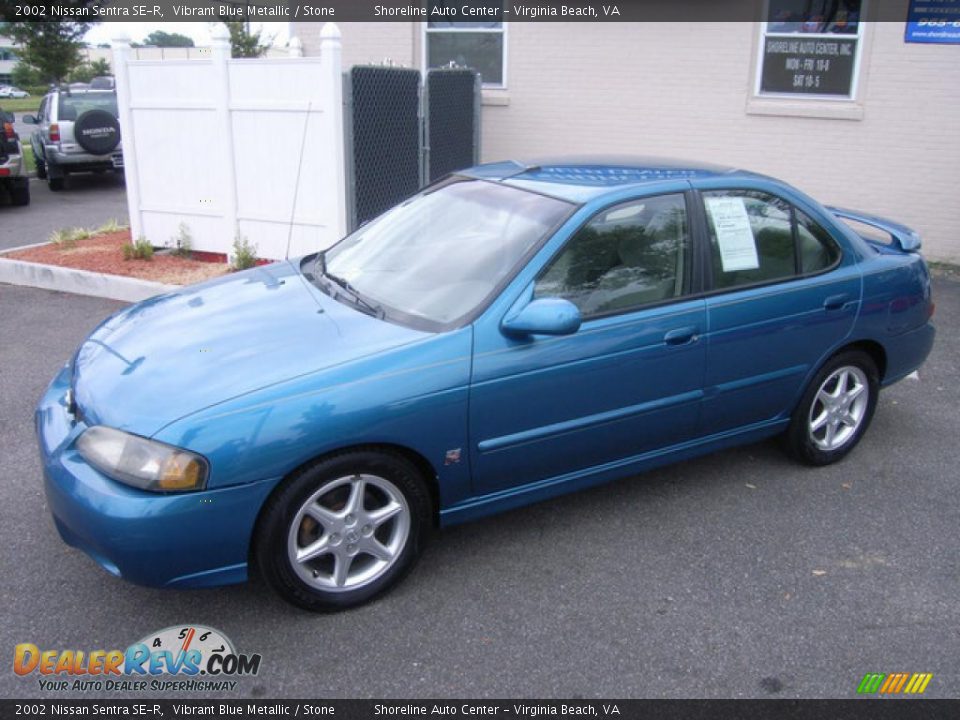 2002 Nissan Sentra SE-R Vibrant Blue Metallic / Stone Photo #8