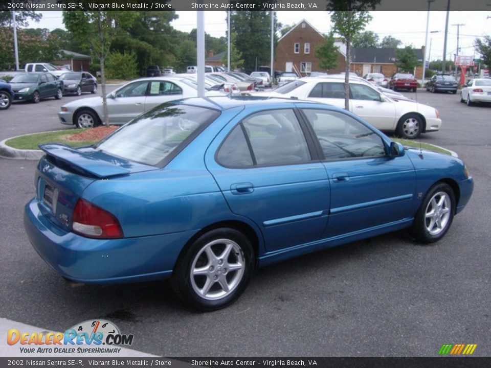 2002 Nissan Sentra SE-R Vibrant Blue Metallic / Stone Photo #9