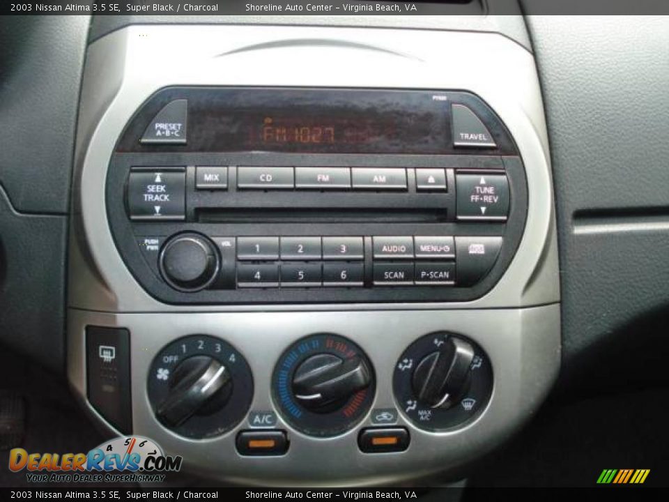 2003 Nissan Altima 3.5 SE Super Black / Charcoal Photo #10