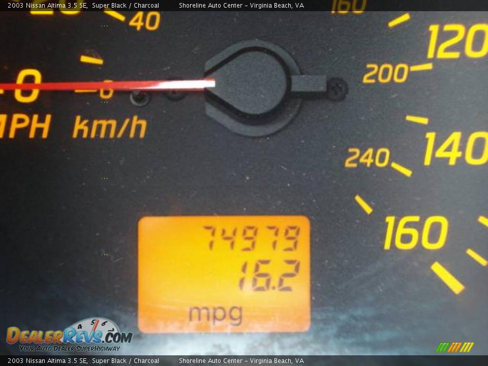 2003 Nissan Altima 3.5 SE Super Black / Charcoal Photo #12