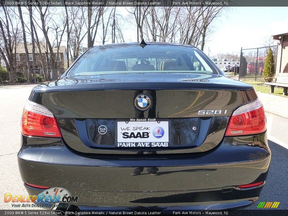 2009 BMW 5 Series 528xi Sedan Black Sapphire Metallic / Natural Brown Dakota Leather Photo #4