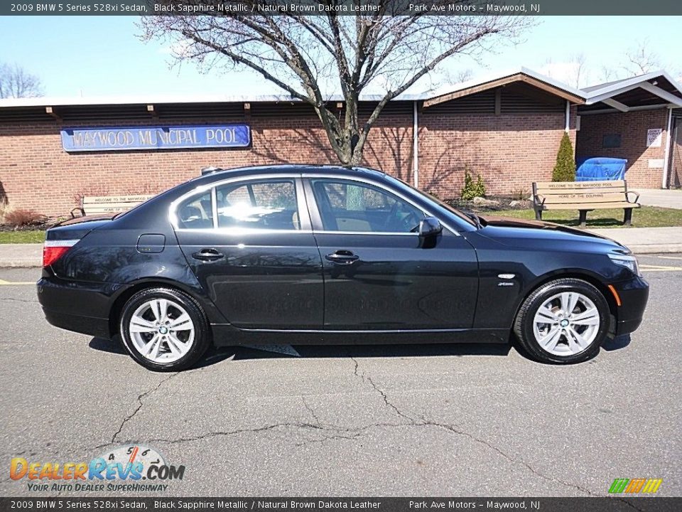 2009 BMW 5 Series 528xi Sedan Black Sapphire Metallic / Natural Brown Dakota Leather Photo #6