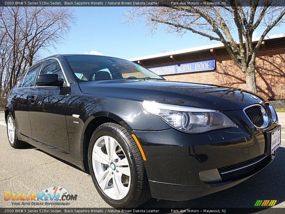 2009 BMW 5 Series 528xi Sedan Black Sapphire Metallic / Natural Brown Dakota Leather Photo #7