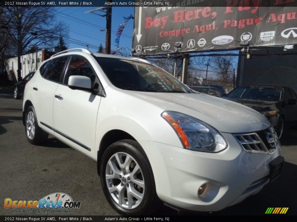 2012 Nissan Rogue SV AWD Pearl White / Black Photo #3