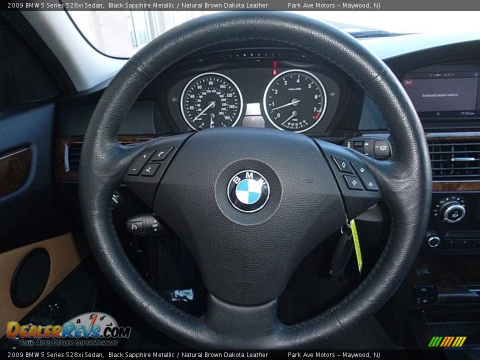 2009 BMW 5 Series 528xi Sedan Black Sapphire Metallic / Natural Brown Dakota Leather Photo #29
