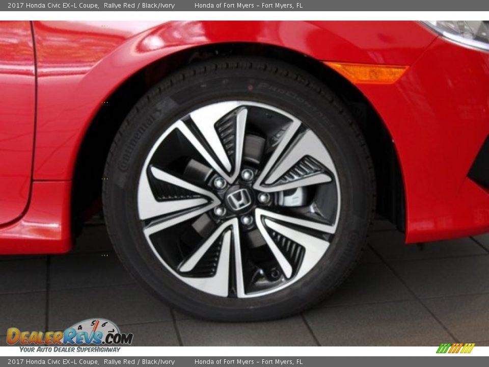 2017 Honda Civic EX-L Coupe Rallye Red / Black/Ivory Photo #2