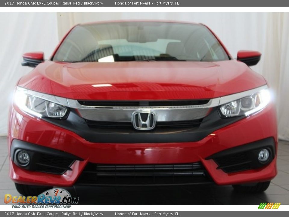 2017 Honda Civic EX-L Coupe Rallye Red / Black/Ivory Photo #4