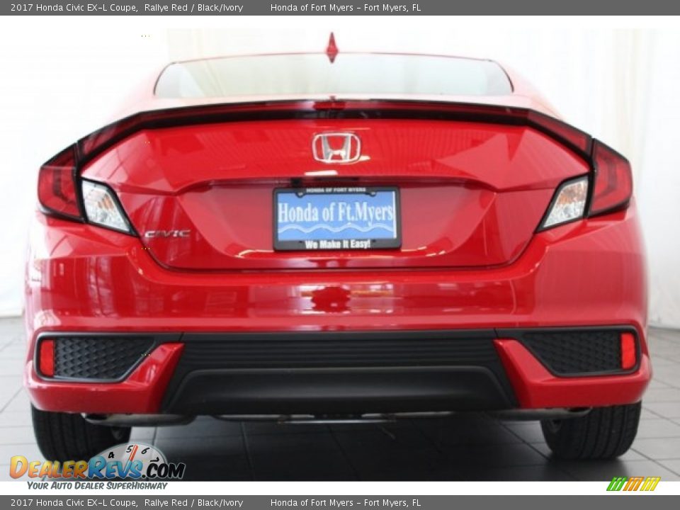 2017 Honda Civic EX-L Coupe Rallye Red / Black/Ivory Photo #6