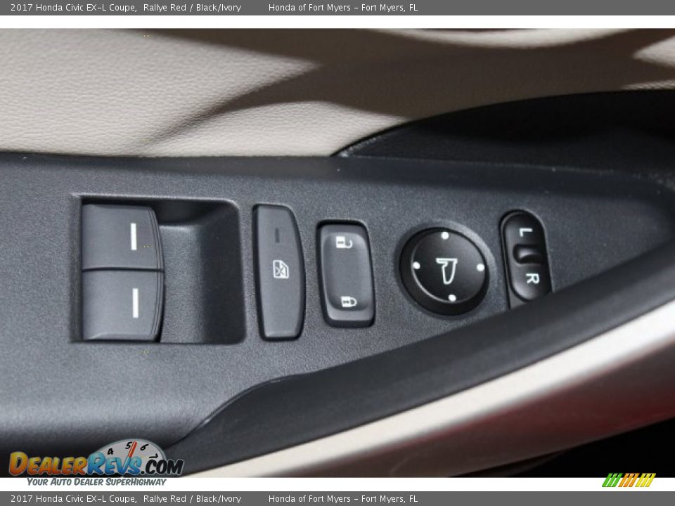 2017 Honda Civic EX-L Coupe Rallye Red / Black/Ivory Photo #8