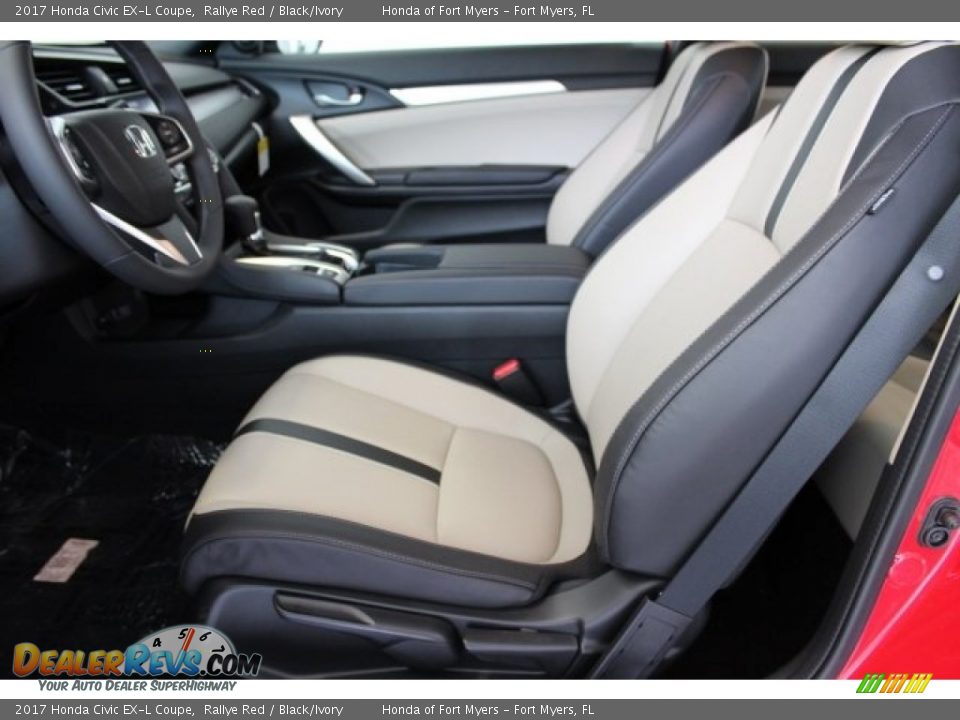 2017 Honda Civic EX-L Coupe Rallye Red / Black/Ivory Photo #9