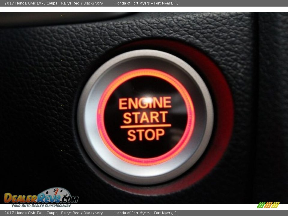 2017 Honda Civic EX-L Coupe Rallye Red / Black/Ivory Photo #18