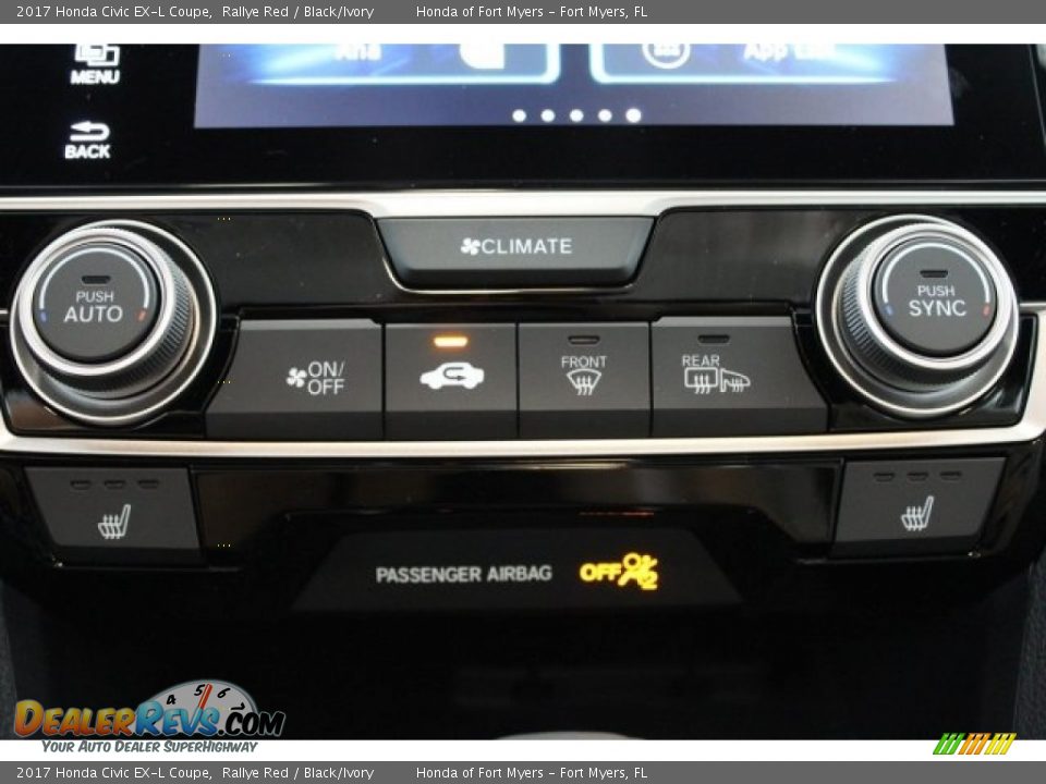 2017 Honda Civic EX-L Coupe Rallye Red / Black/Ivory Photo #19