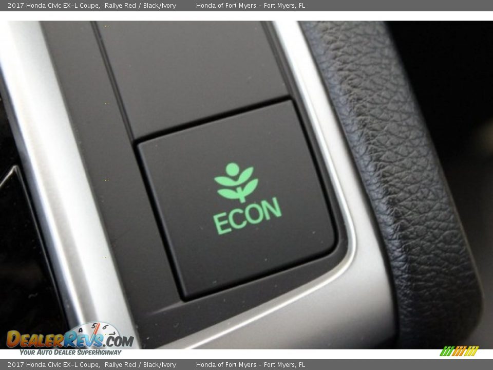 2017 Honda Civic EX-L Coupe Rallye Red / Black/Ivory Photo #21