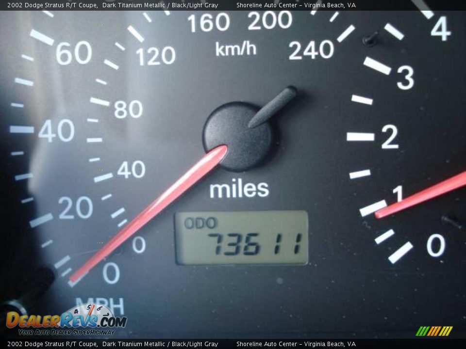 2002 Dodge Stratus R/T Coupe Dark Titanium Metallic / Black/Light Gray Photo #17