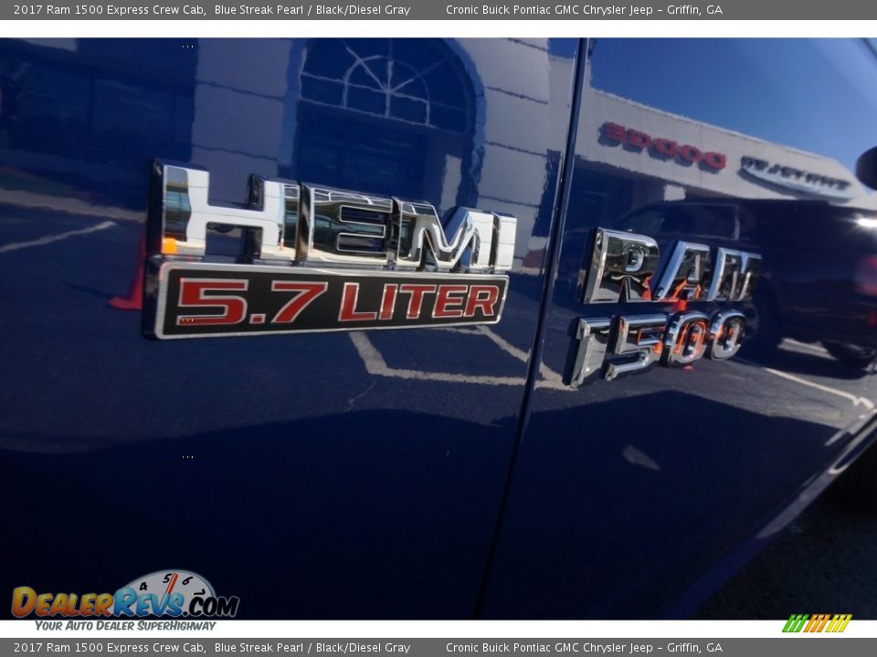 2017 Ram 1500 Express Crew Cab Blue Streak Pearl / Black/Diesel Gray Photo #13