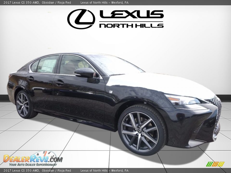 2017 Lexus GS 350 AWD Obsidian / Rioja Red Photo #1
