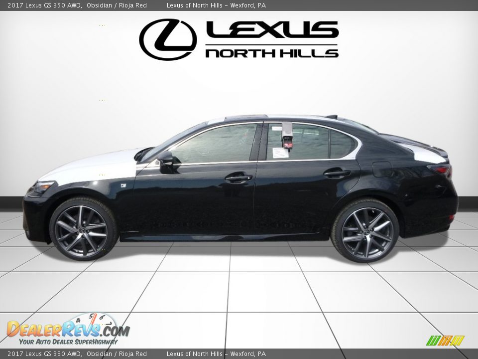 2017 Lexus GS 350 AWD Obsidian / Rioja Red Photo #3