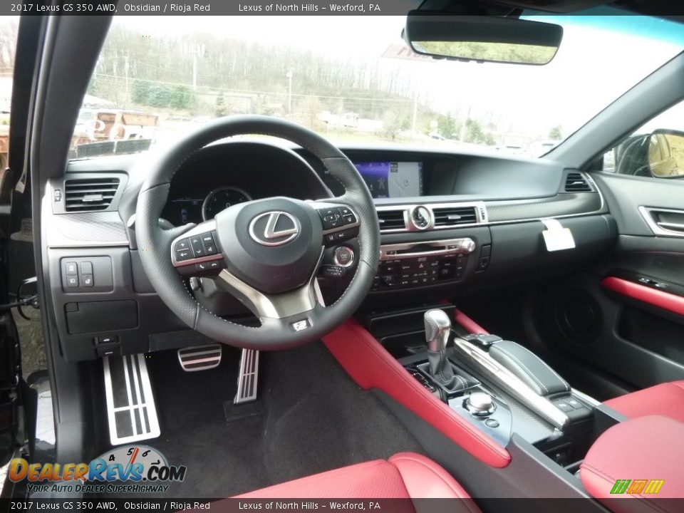 2017 Lexus GS 350 AWD Obsidian / Rioja Red Photo #9