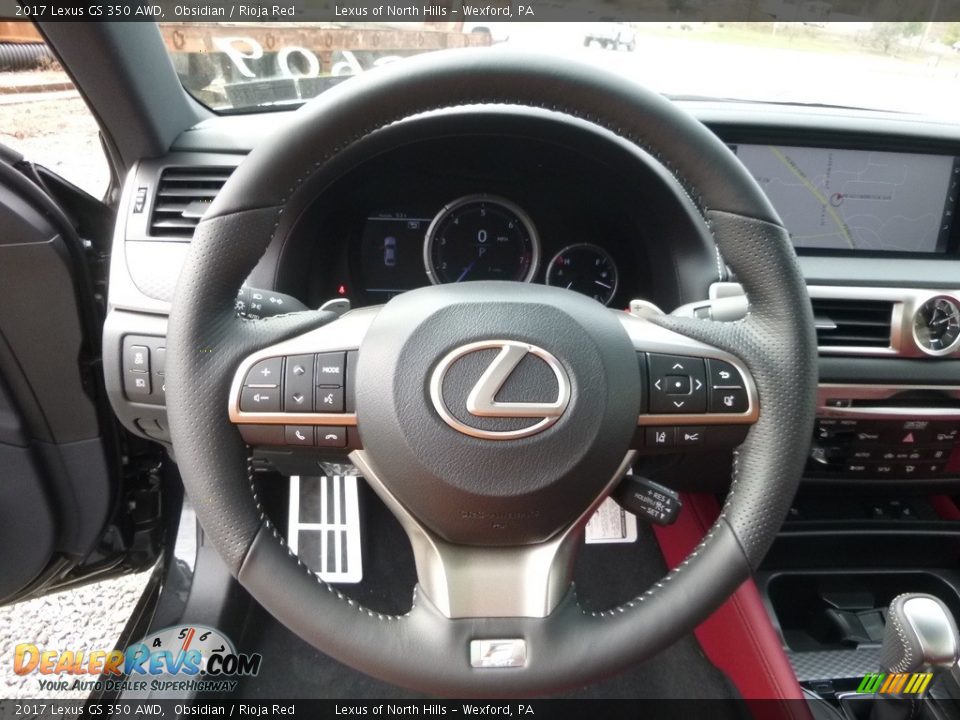 2017 Lexus GS 350 AWD Obsidian / Rioja Red Photo #12