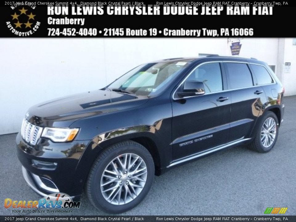2017 Jeep Grand Cherokee Summit 4x4 Diamond Black Crystal Pearl / Black Photo #1