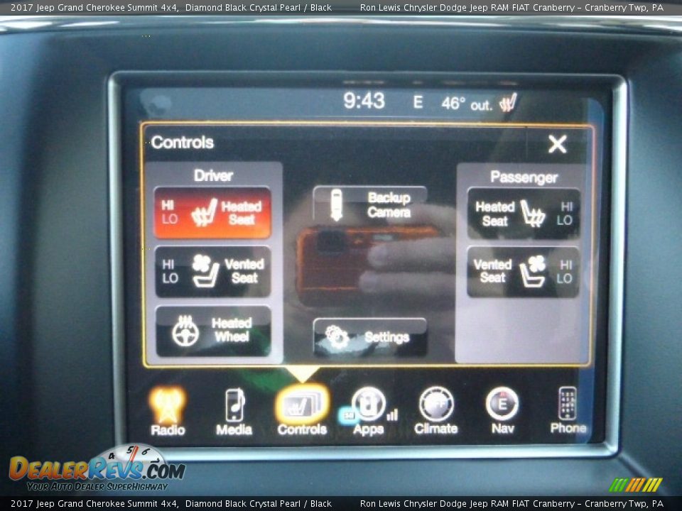 2017 Jeep Grand Cherokee Summit 4x4 Diamond Black Crystal Pearl / Black Photo #16
