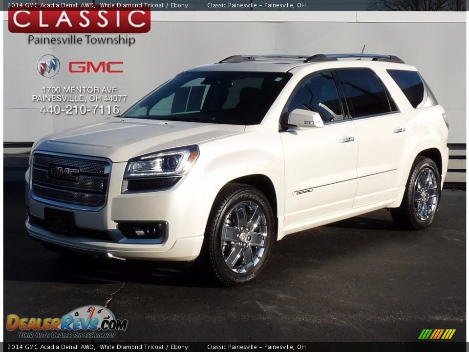 2014 GMC Acadia Denali AWD White Diamond Tricoat / Ebony Photo #1