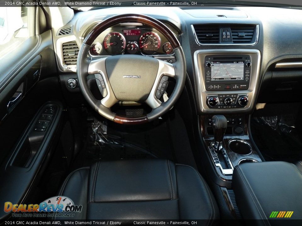 2014 GMC Acadia Denali AWD White Diamond Tricoat / Ebony Photo #14