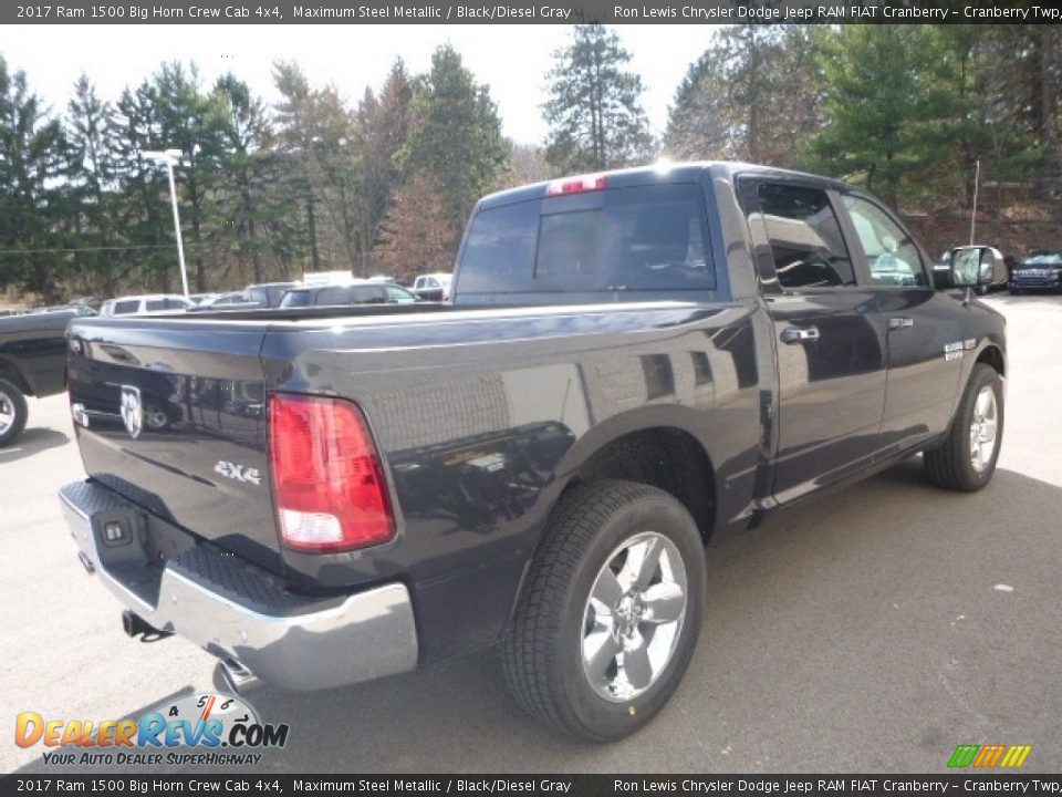 2017 Ram 1500 Big Horn Crew Cab 4x4 Maximum Steel Metallic / Black/Diesel Gray Photo #6