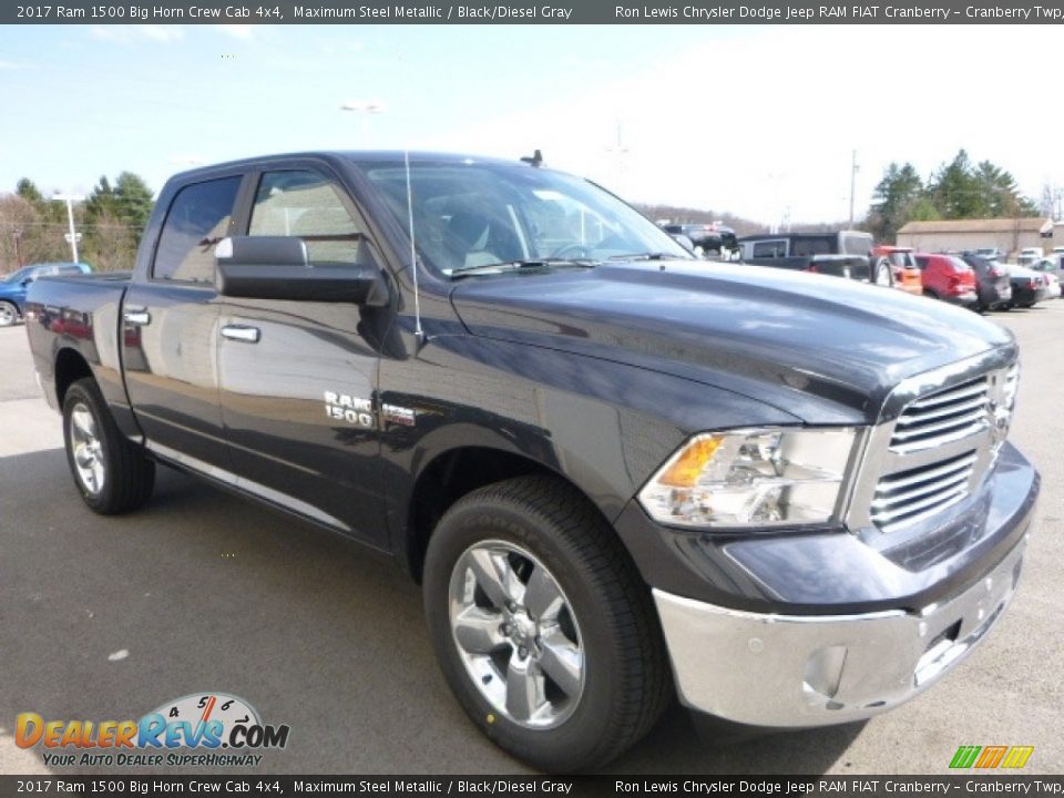 2017 Ram 1500 Big Horn Crew Cab 4x4 Maximum Steel Metallic / Black/Diesel Gray Photo #7