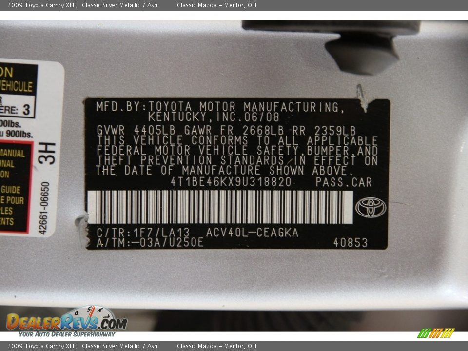 2009 Toyota Camry XLE Classic Silver Metallic / Ash Photo #19