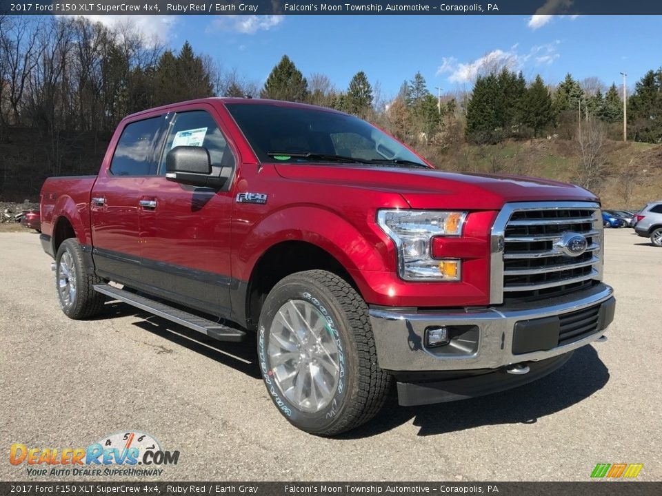 2017 Ford F150 XLT SuperCrew 4x4 Ruby Red / Earth Gray Photo #3