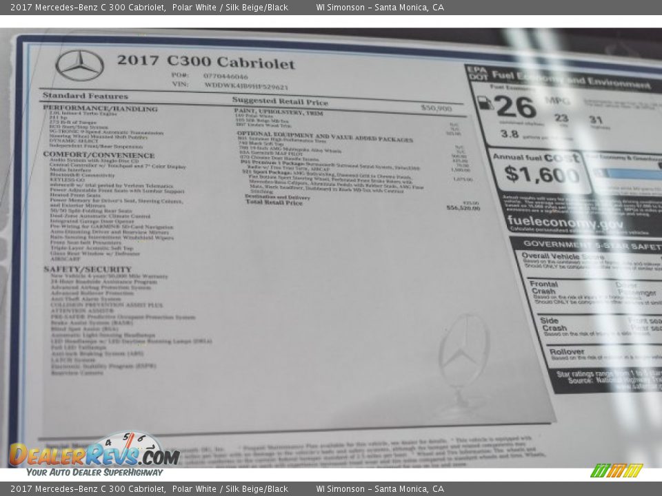 2017 Mercedes-Benz C 300 Cabriolet Polar White / Silk Beige/Black Photo #11