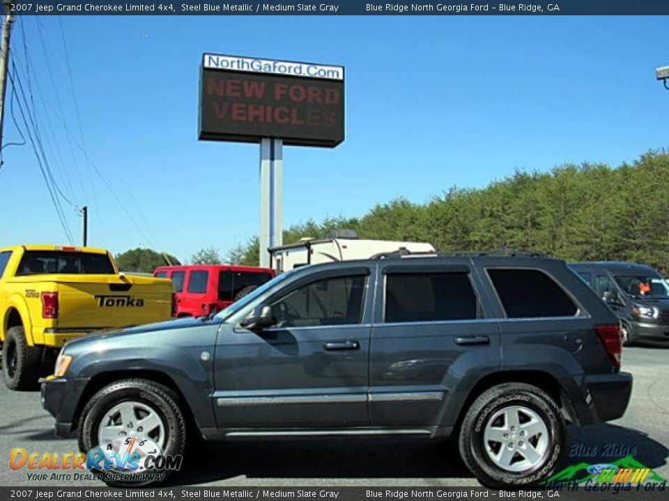2007 Jeep Grand Cherokee Limited 4x4 Steel Blue Metallic / Medium Slate Gray Photo #2